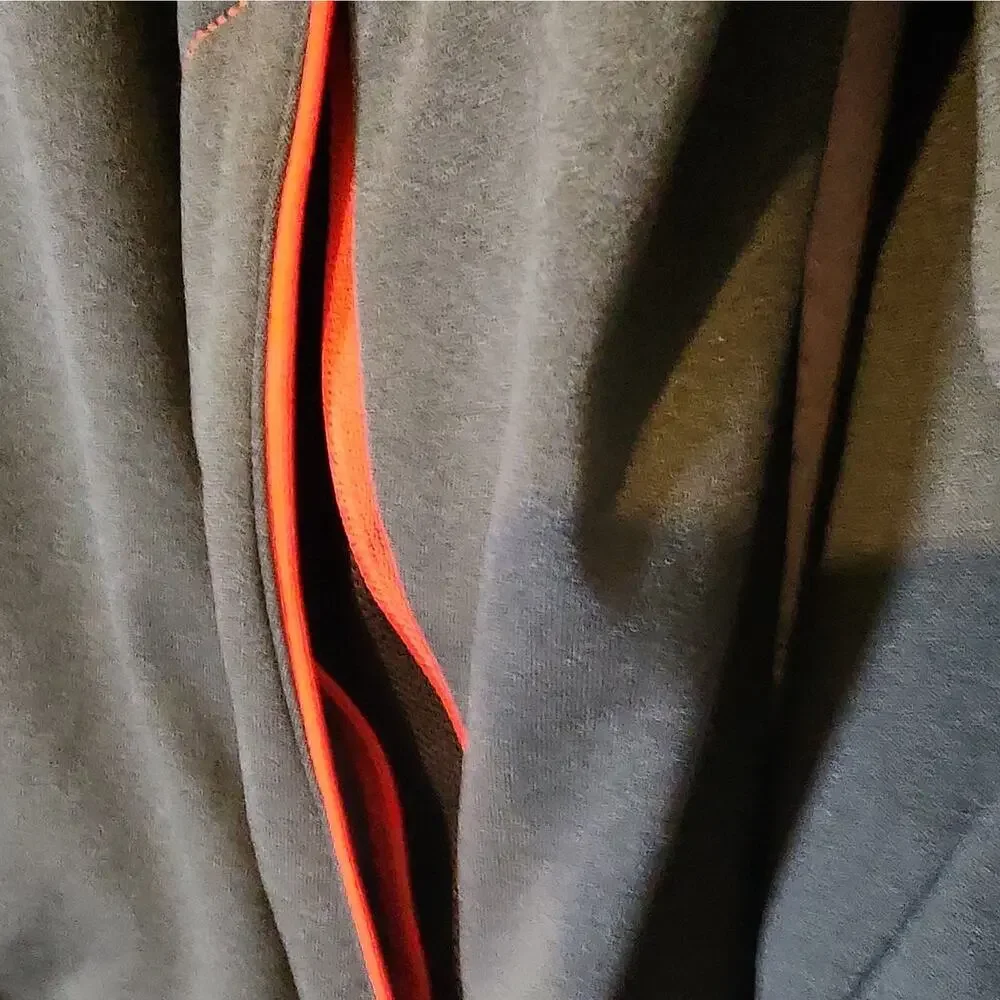 The North Face Men's Track Jacket Full-Zip Knit Stand Collar Black Grey /Red M